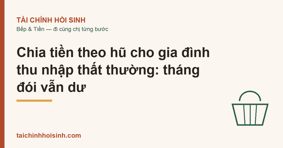 Chia tiền theo hũ cho gia đình thu nhập thất thường: tháng đói vẫn dư