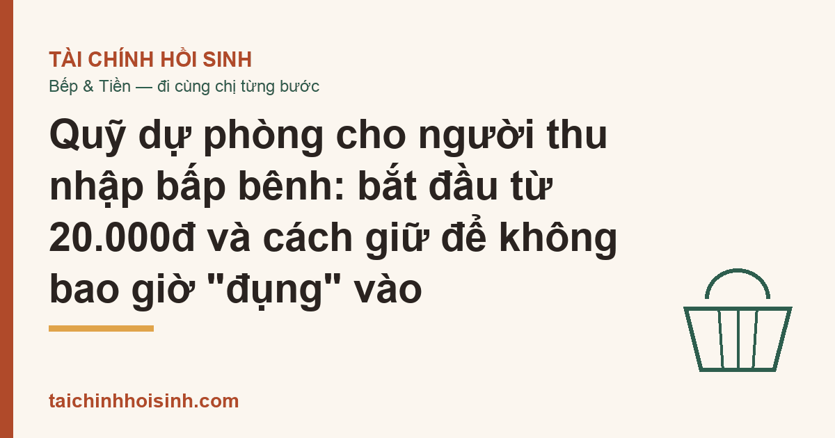 Quỹ dự phòng cho người thu nhập bấp bênh: bắt đầu từ 20.000đ và cách giữ để không bao giờ “đụng” vào