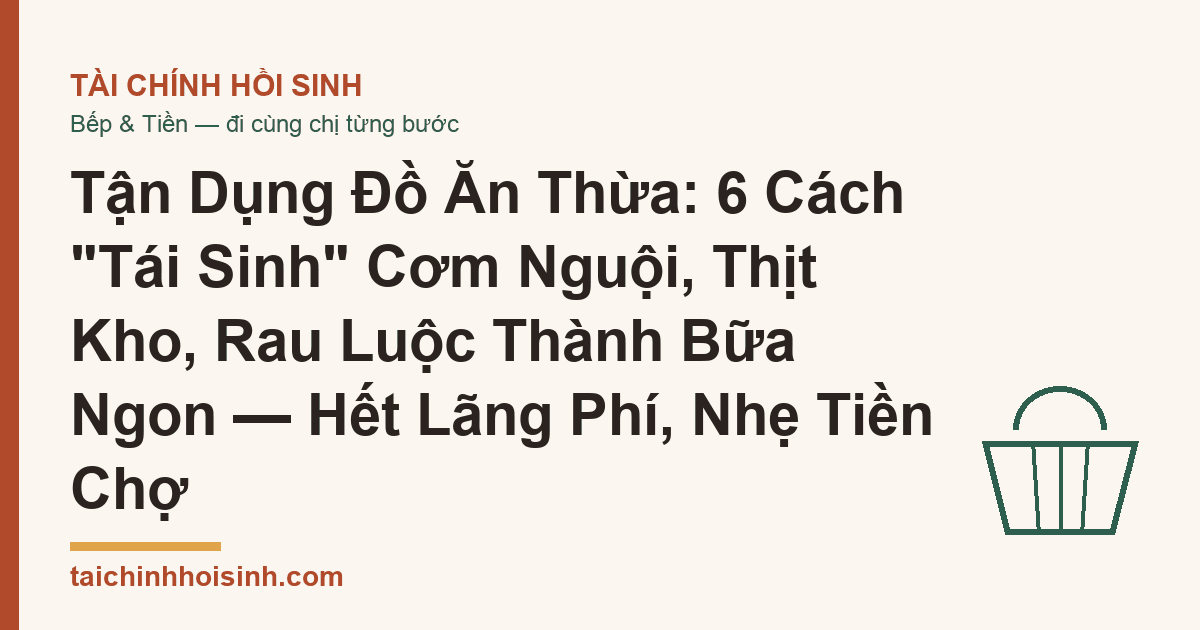 Tận Dụng Đồ Ăn Thừa: 6 Cách “Tái Sinh” Cơm Nguội, Thịt Kho, Rau Luộc Thành Bữa Ngon — Hết Lãng Phí, Nhẹ Tiền Chợ